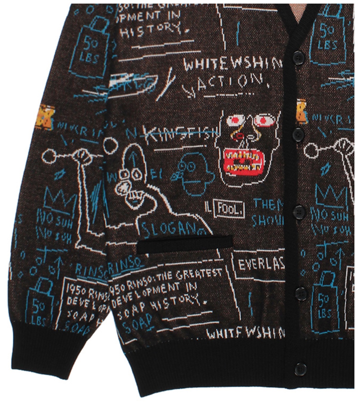 JEAN-MICHEL BASQUIAT / JACQUARD KNIT CARDIGAN (TYPE-1)【ONE