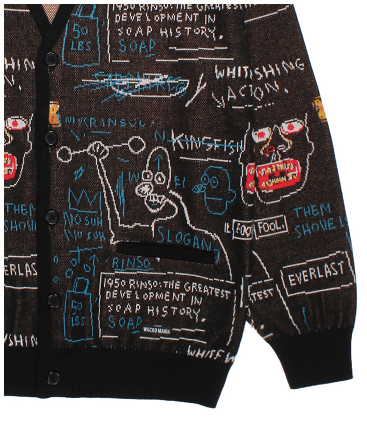 JEAN-MICHEL BASQUIAT / JACQUARD KNIT CARDIGAN (TYPE-1)【ONE】