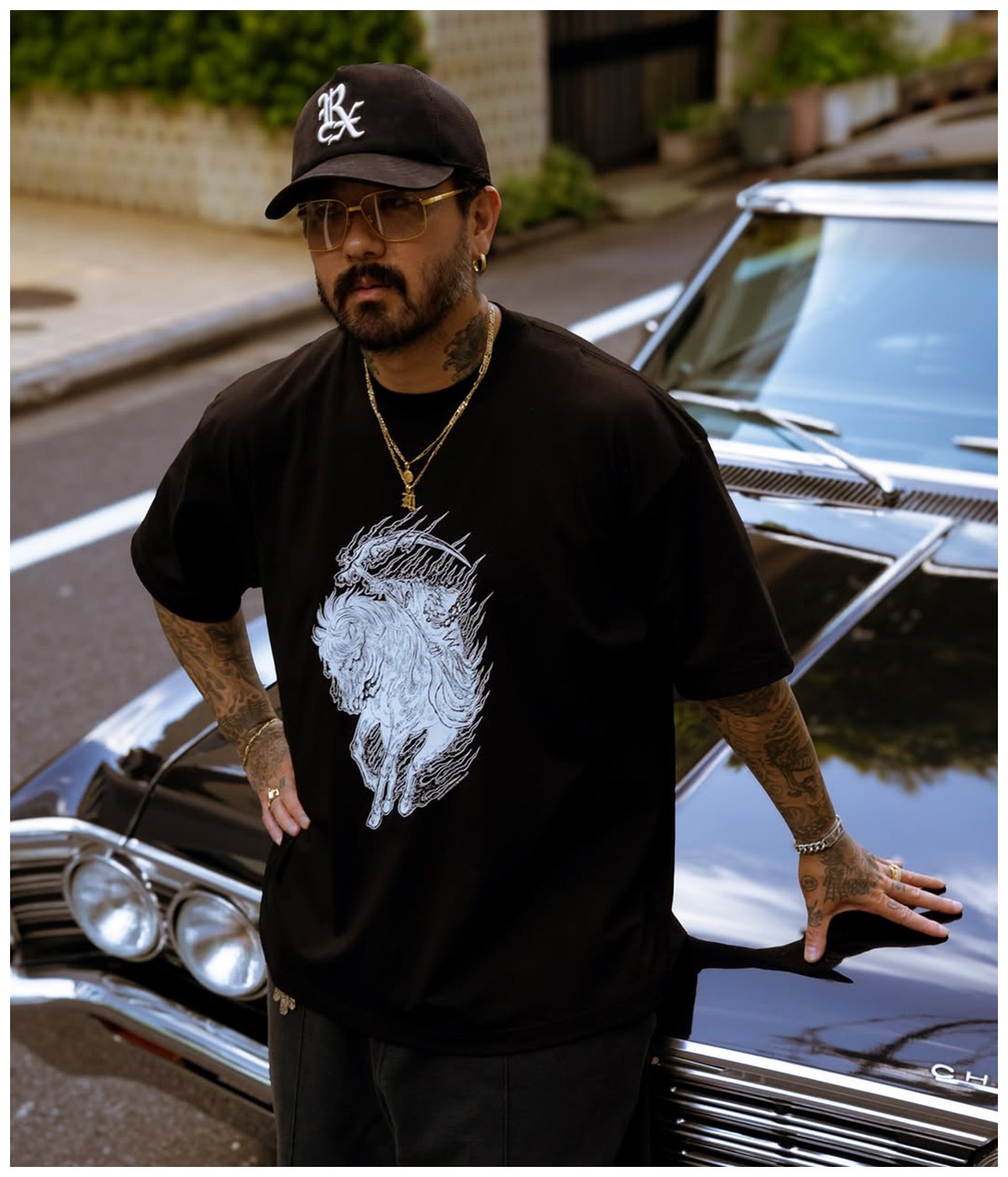 Pima Cotton S/S Tee (Reaper)【PURE BLACK】