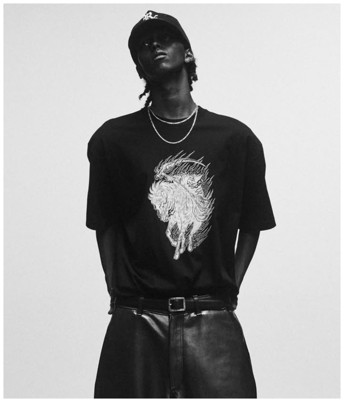 Pima Cotton S/S Tee (Reaper)【PURE BLACK】