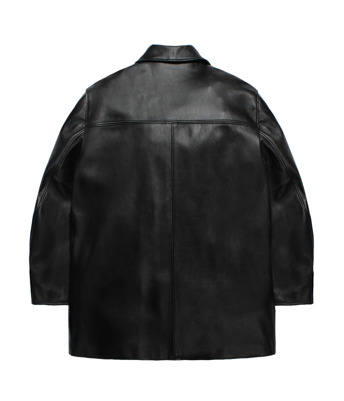LEATHER CAR COAT (TYPE-2)【BLACK】