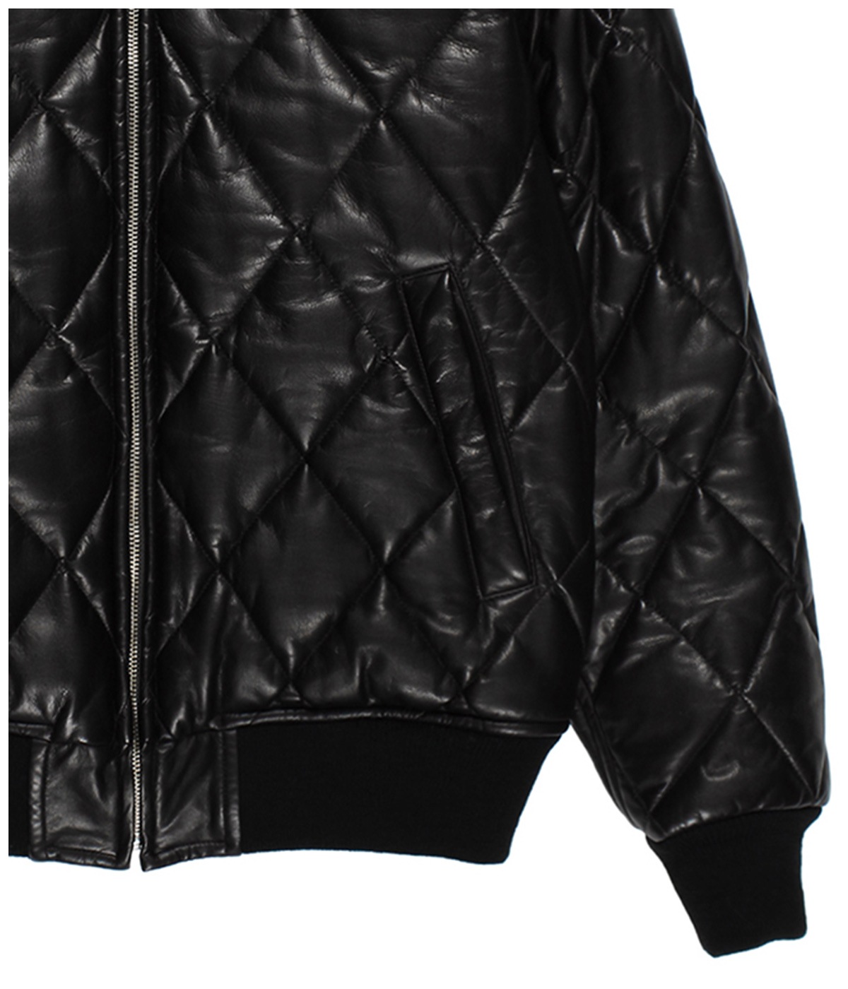 LEATHER QUILTED JACKET (TYPE-2)【BLACK】
