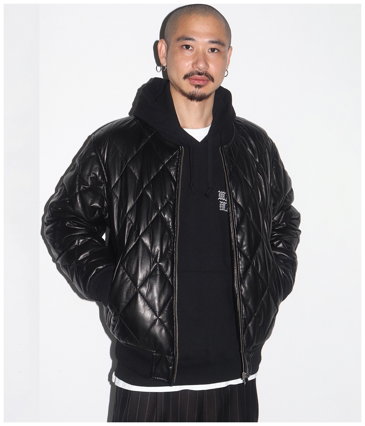 LEATHER QUILTED JACKET (TYPE-2)【BLACK】