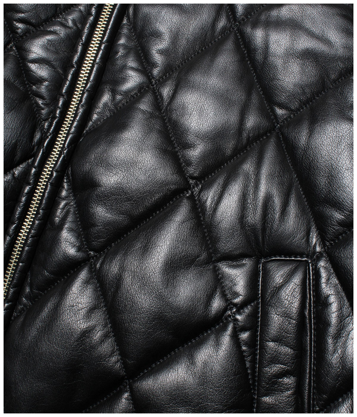 LEATHER QUILTED JACKET (TYPE-2)【BLACK】