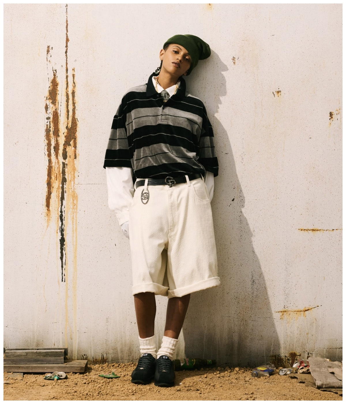 Velour Border S/S Polo【BLACK】｜COOTIE PRODUCTIONS®︎｜MELTING