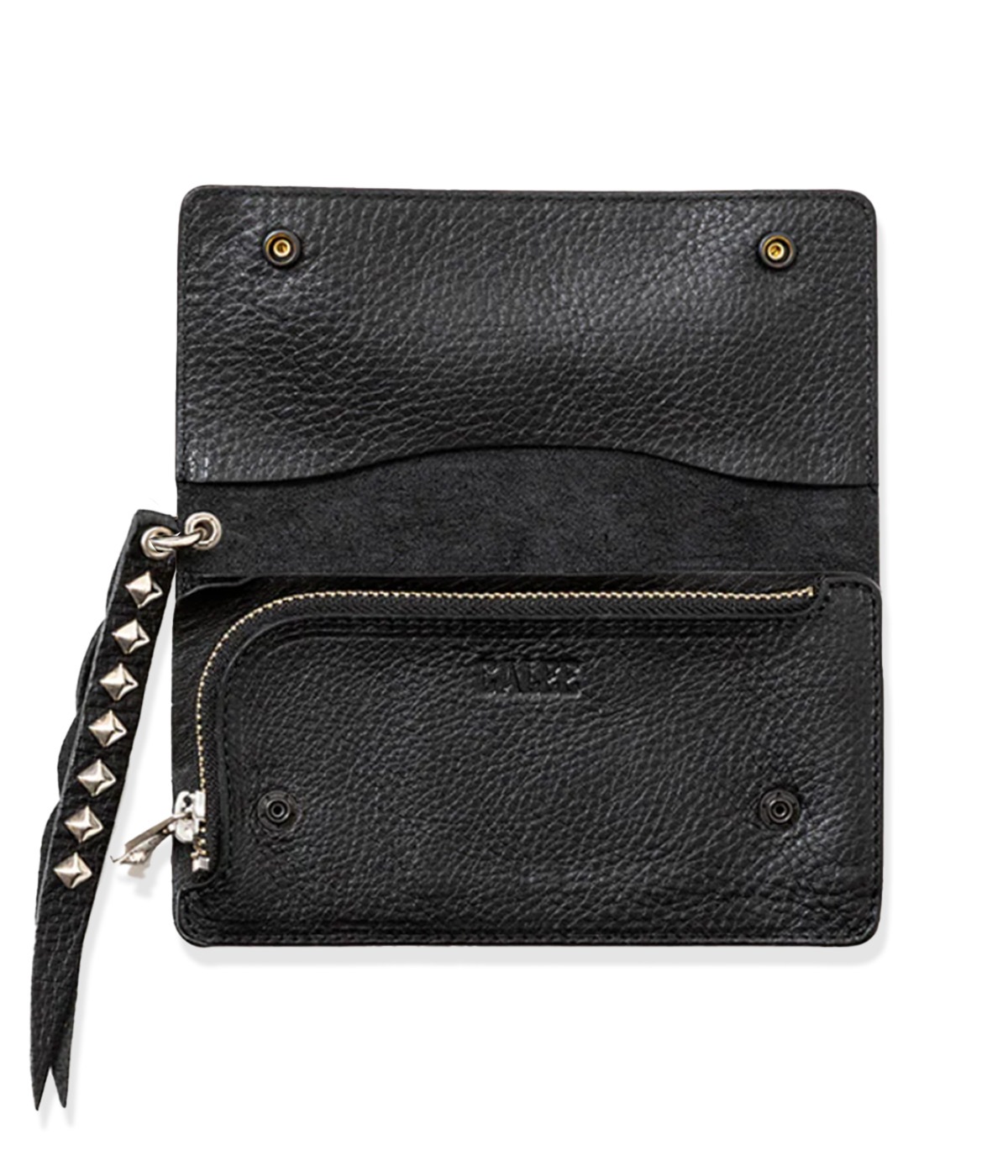 PLANE LEATHER LONG WALLET ＜STUDS CHARM＞【BLACK】
