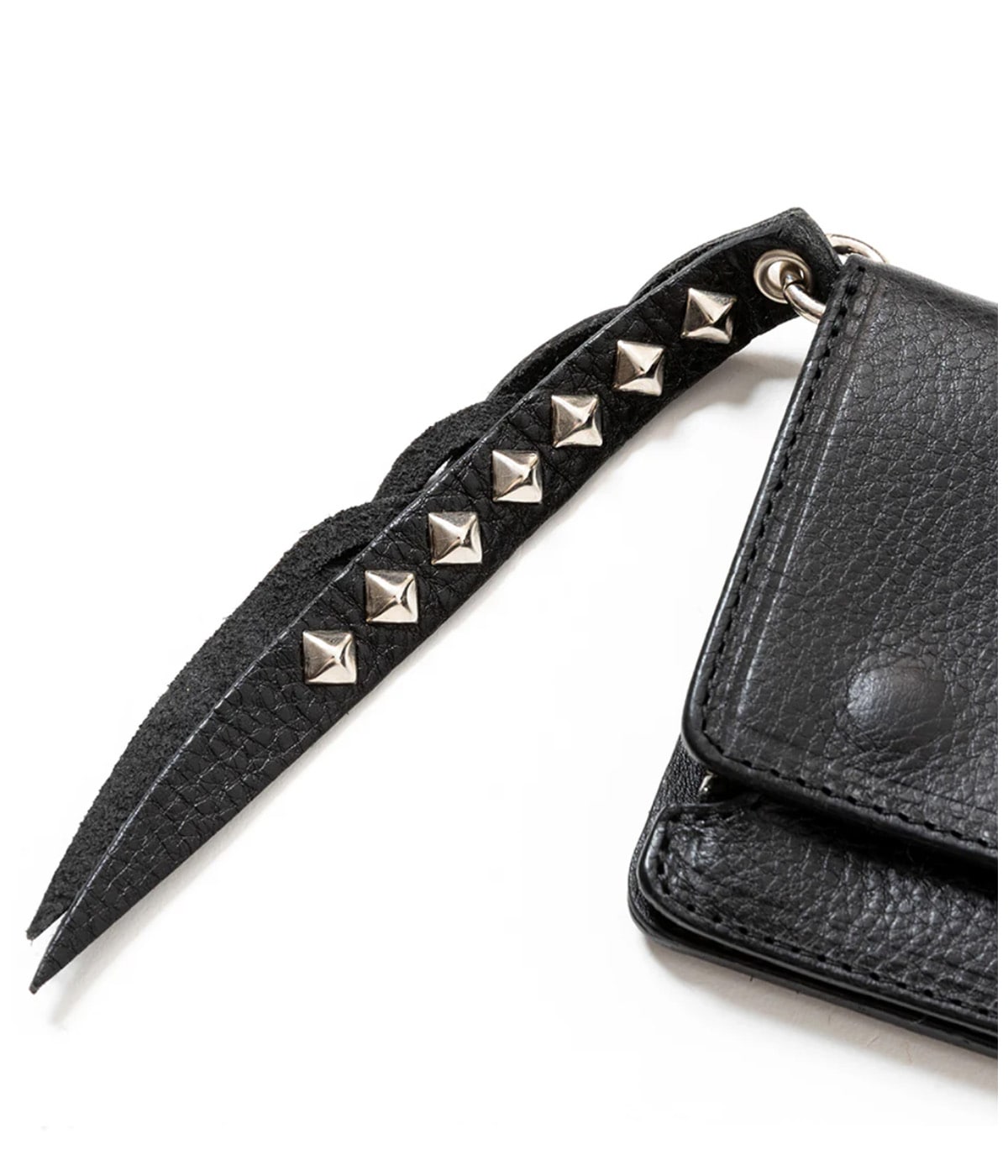 PLANE LEATHER LONG WALLET ＜STUDS CHARM＞【BLACK】