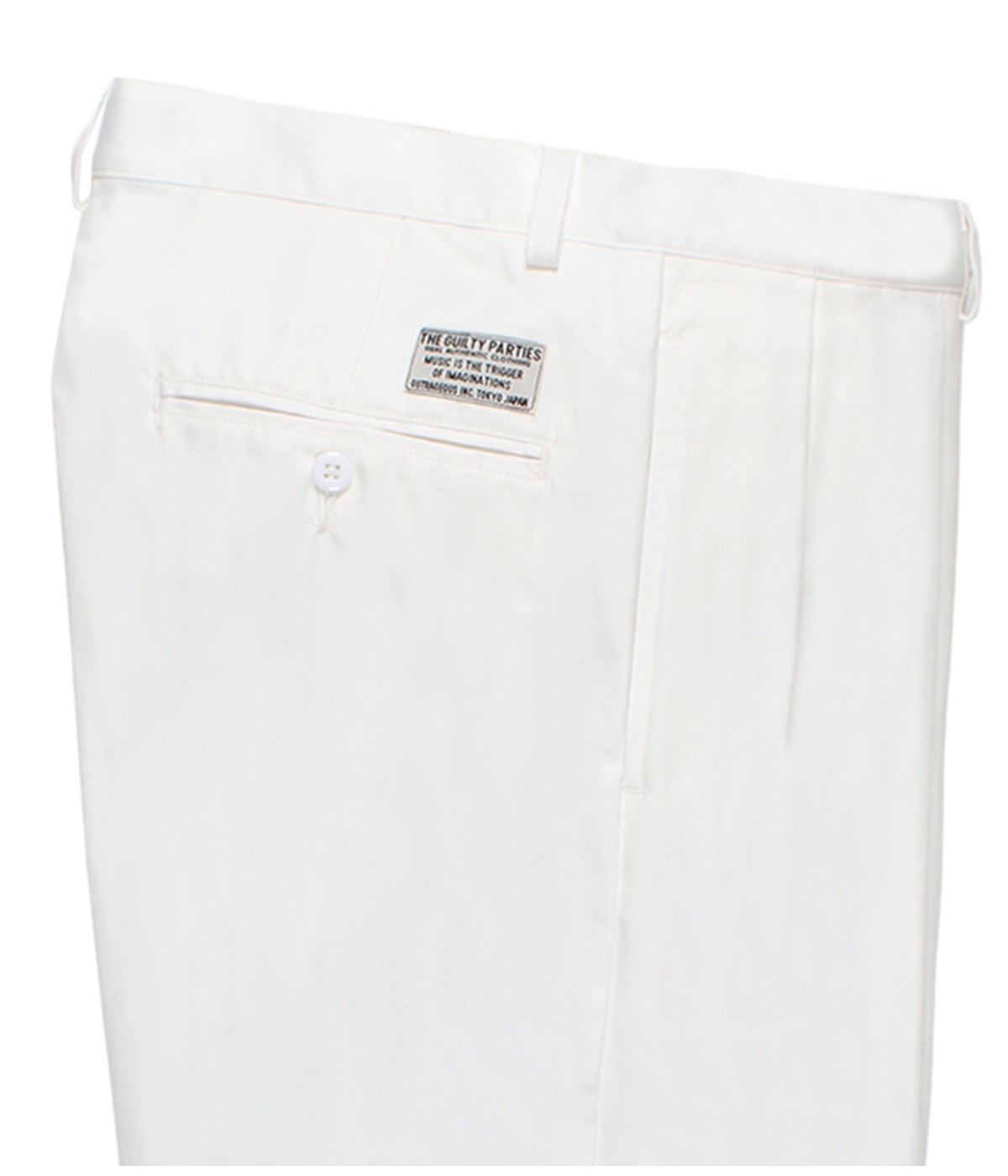 DOUBLE PLEATED CHINO SHORT TROUSERS【WHITE】