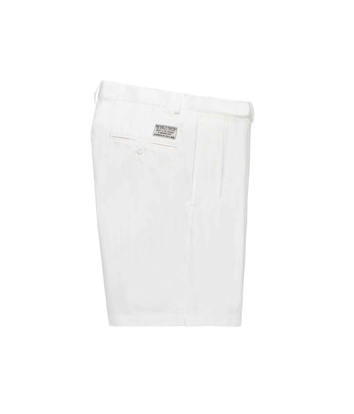 DOUBLE PLEATED CHINO SHORT TROUSERS【WHITE】