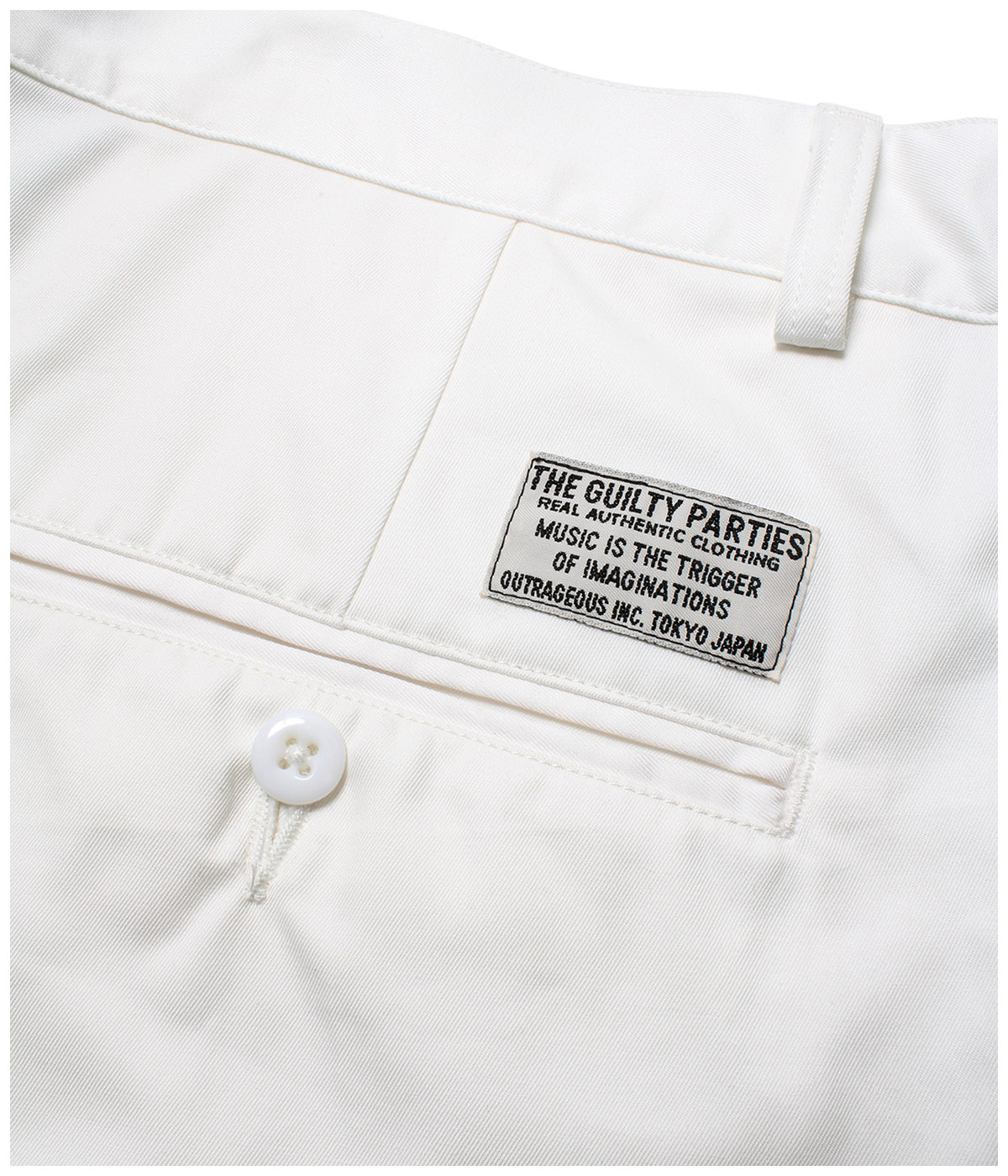 DOUBLE PLEATED CHINO SHORT TROUSERS【WHITE】