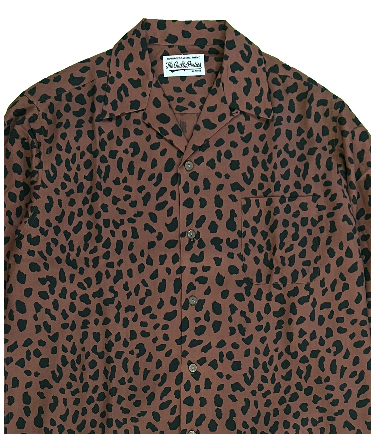 LEOPARD OPEN COLLAR SHIRT L/S【BROWN】｜WACKO MARIA｜MELTING POT 
