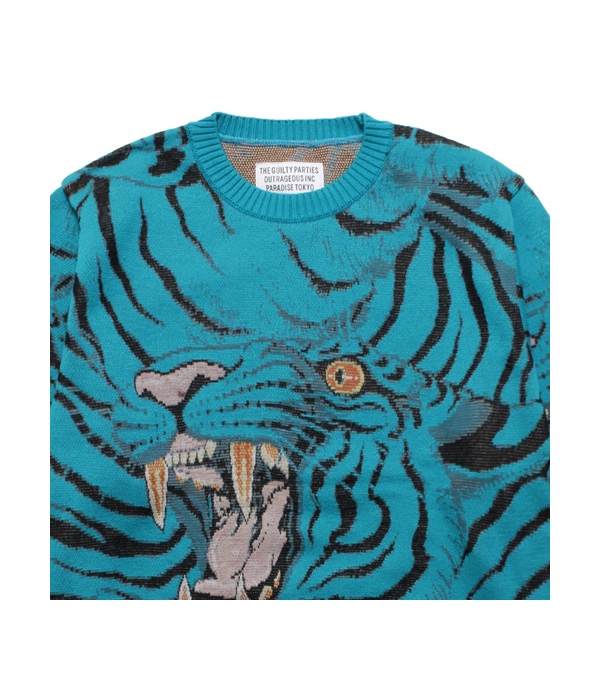 TIM LEHI / JACQUARD SWEATER (TYPE-1)【TURQUOISE】｜WACKO MARIA