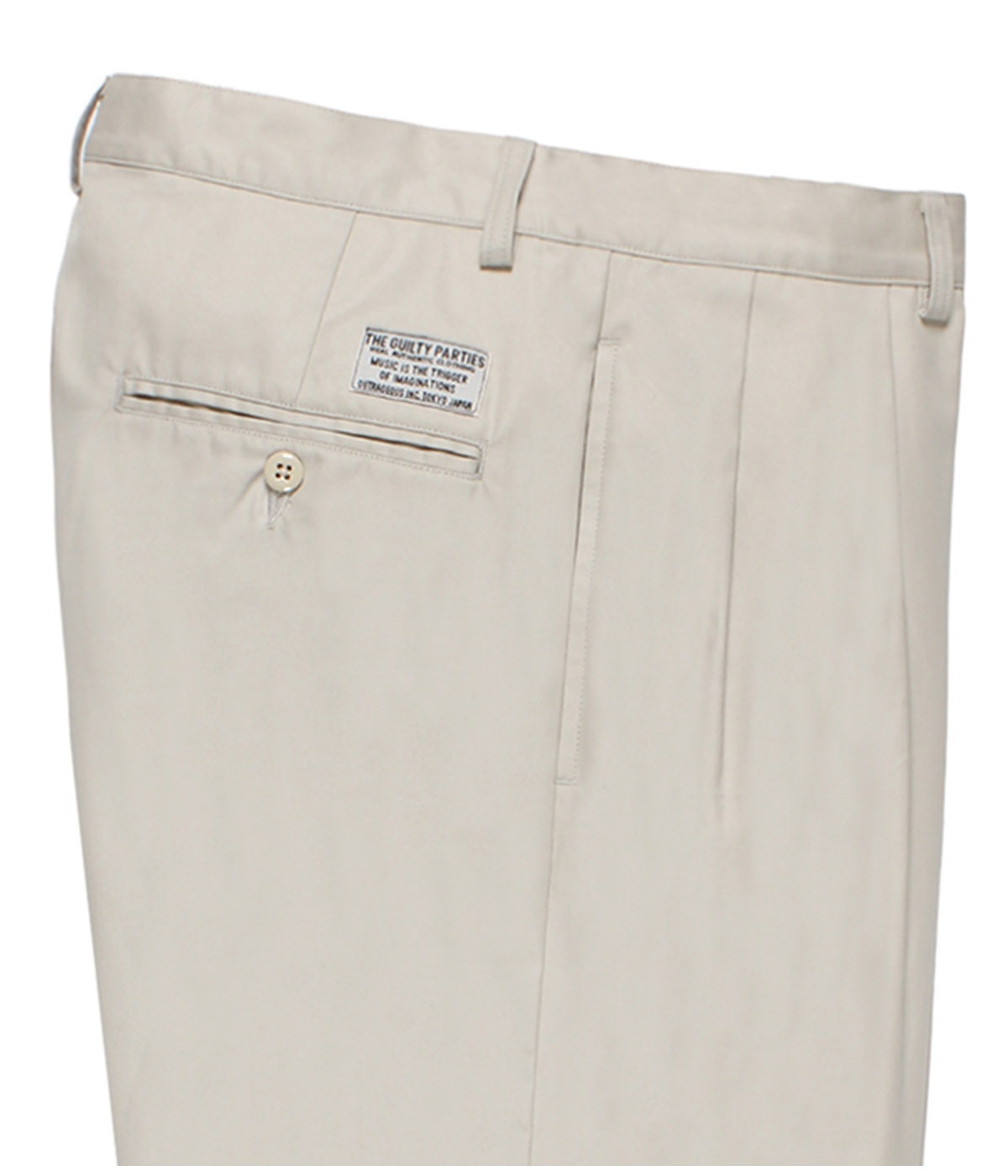 DOUBLE PLEATED CHINO SHORT TROUSERS【BEIGE】