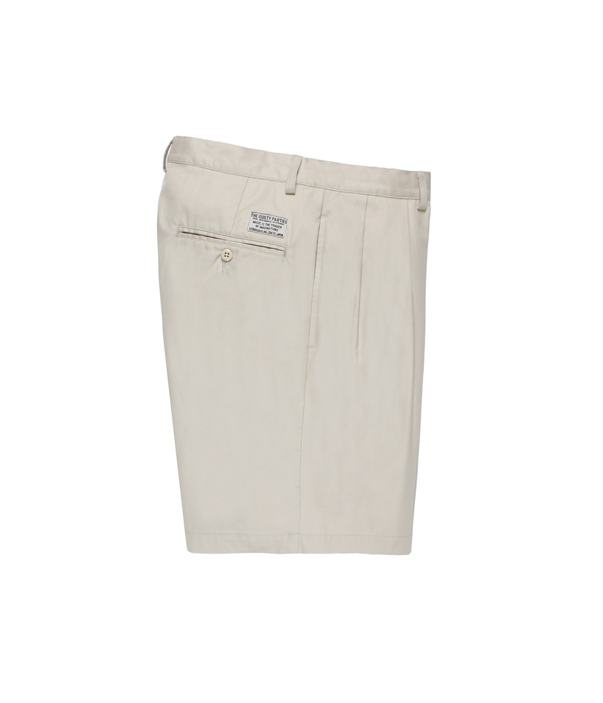 DOUBLE PLEATED CHINO SHORT TROUSERS【BEIGE】
