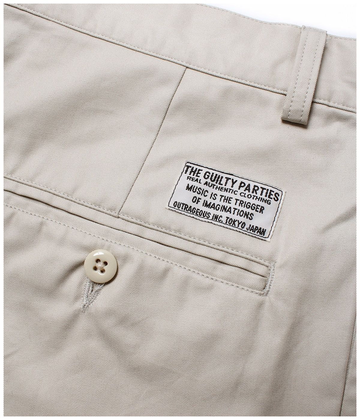 DOUBLE PLEATED CHINO SHORT TROUSERS【BEIGE】