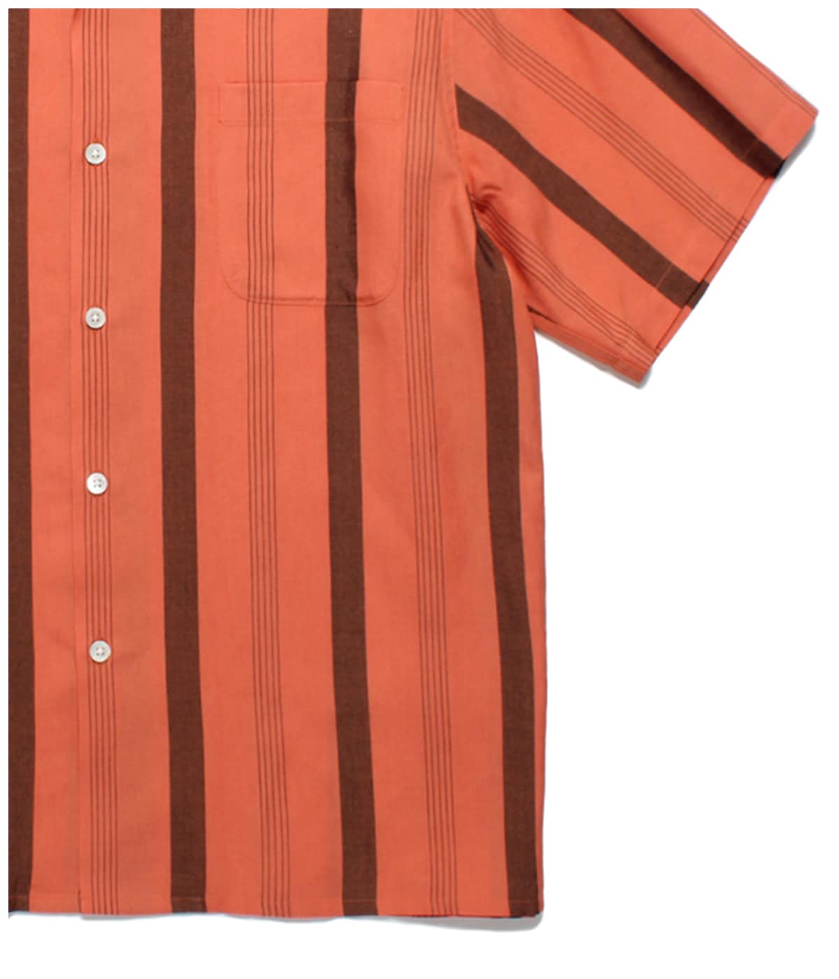 STRIPED OPEN COLLAR SHIRT (TYPE-1)【ORANGE】