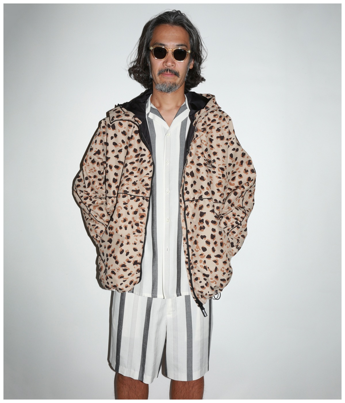 STRIPED OPEN COLLAR SHIRT (TYPE-1)【WHITE】