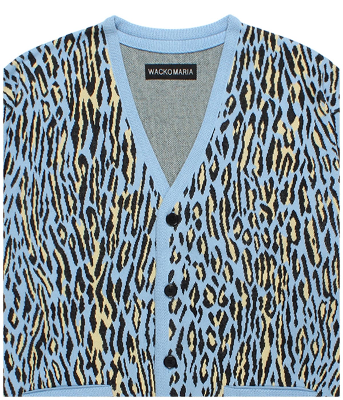 LEOPARD JACQUARD KNIT CARDIGAN (TYPE-2)【L-BLUE】
