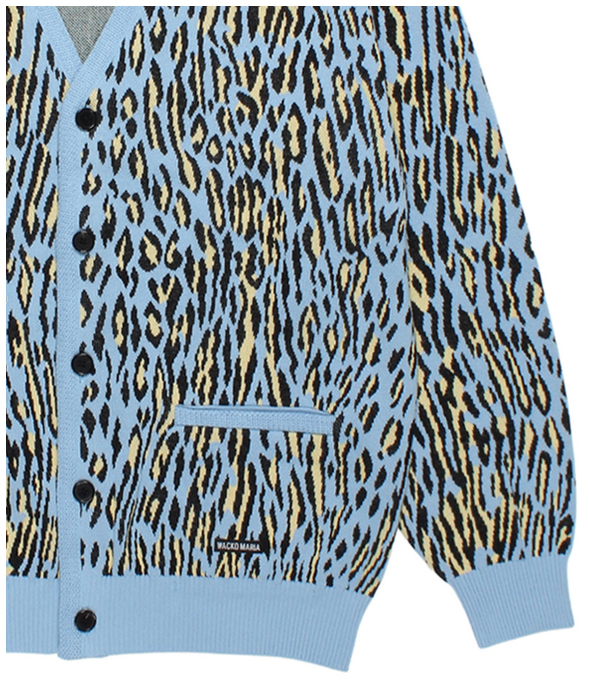 LEOPARD JACQUARD KNIT CARDIGAN (TYPE-2)【L-BLUE】