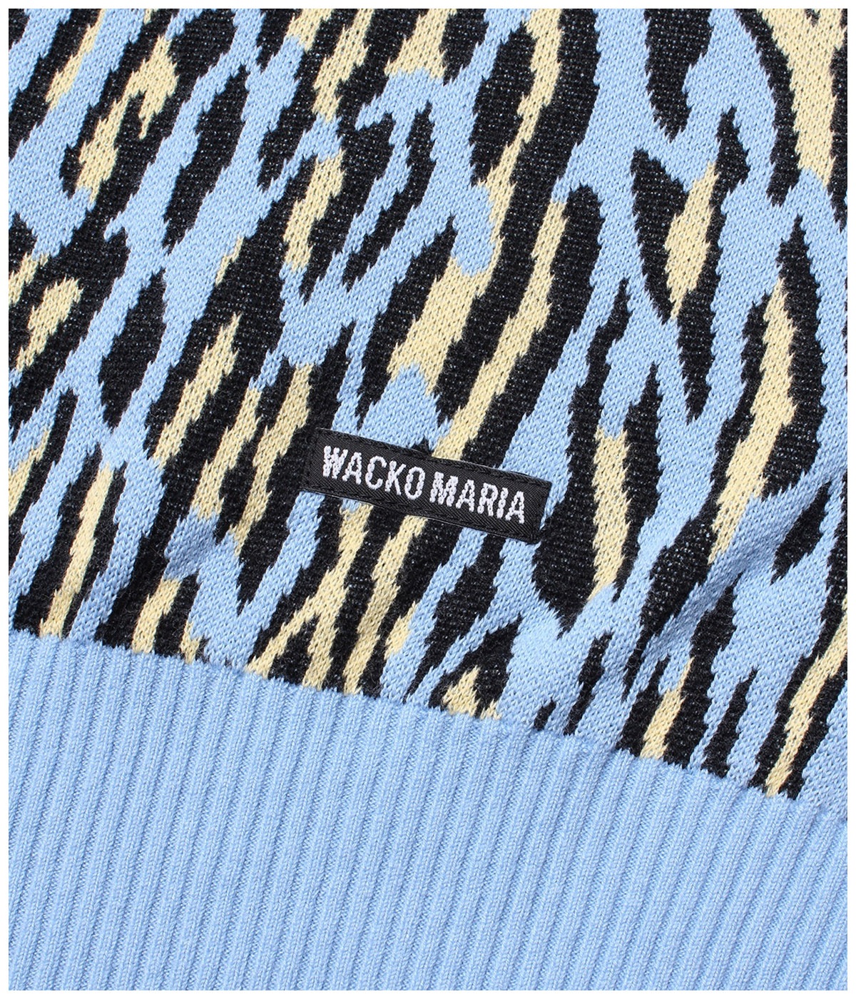 LEOPARD JACQUARD KNIT CARDIGAN (TYPE-2)【L-BLUE】