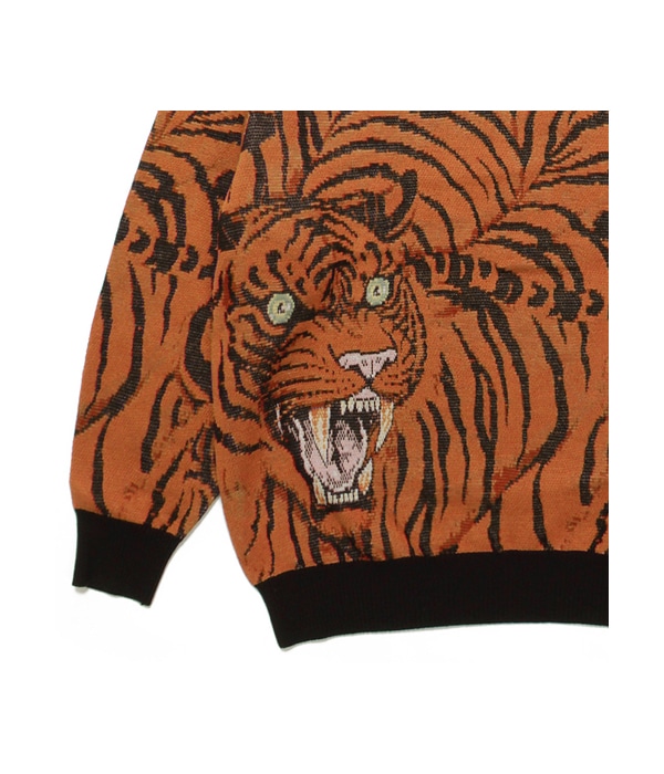 希少 ドイツ ベルントディンバート 4/4 美品 虎杢 TIM LEHI / JACQUARD SWEATER (TYPE-2)【ORANGE】｜WACKO MARIA