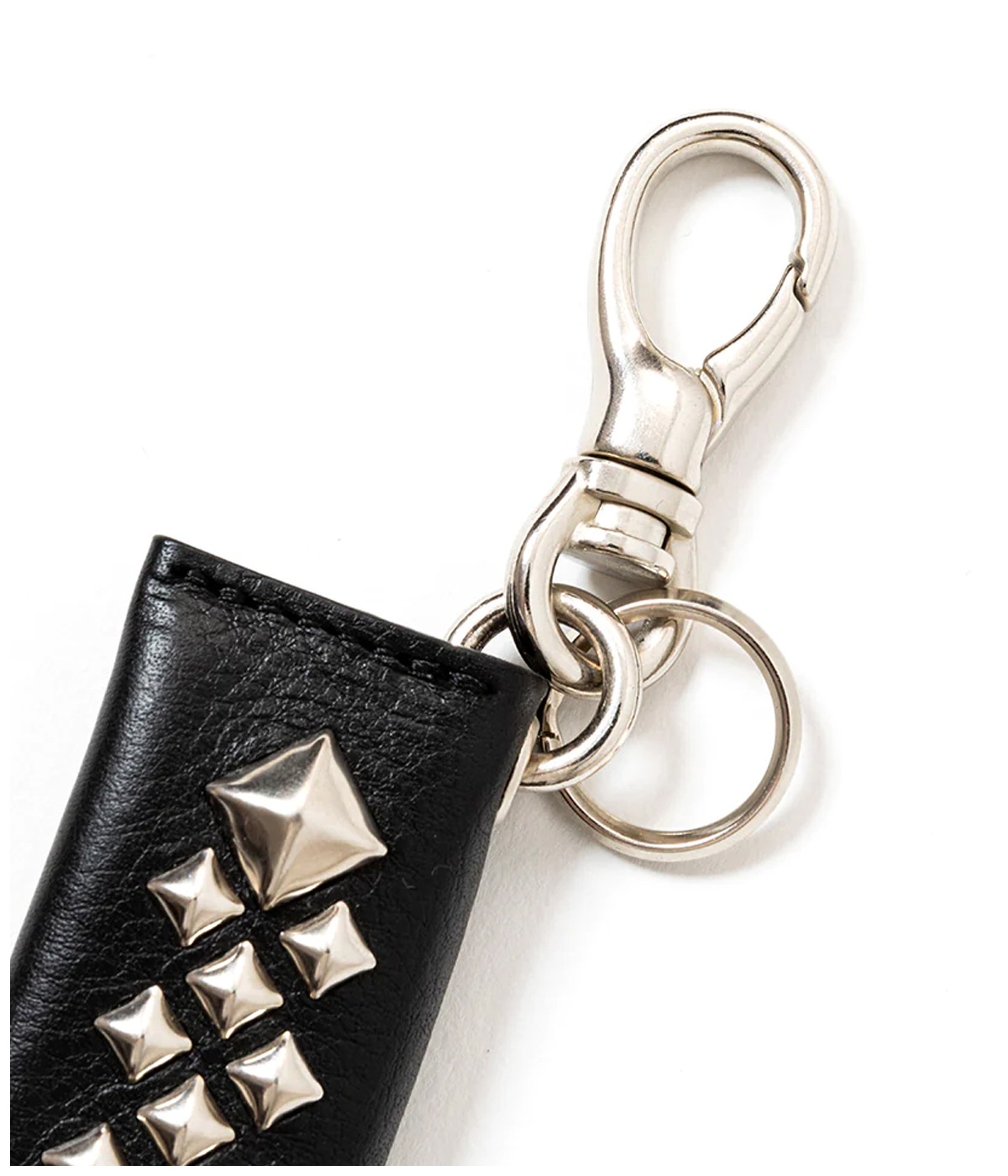 STUDS LEATHER ASSORT KEY RING -TYPE III- C【BLACK】｜CALEE
