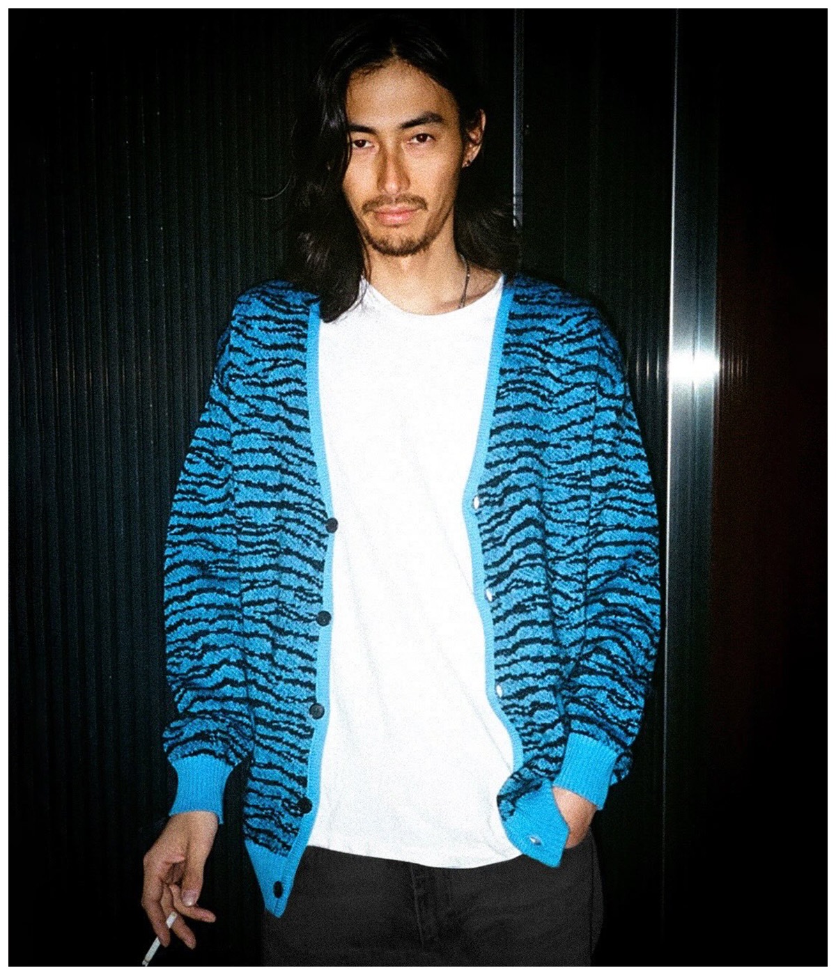 TIGER JACQUARD KNIT CARDIGAN【BLUE】｜WACKO MARIA｜MELTING POT