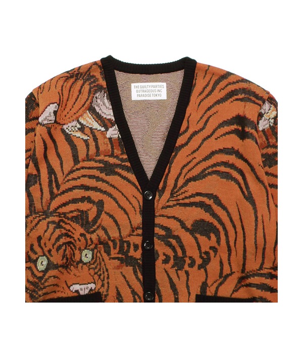 TIM LEHI / JACQUARD CARDIGAN (TYPE-2)【ORANGE】｜WACKO MARIA