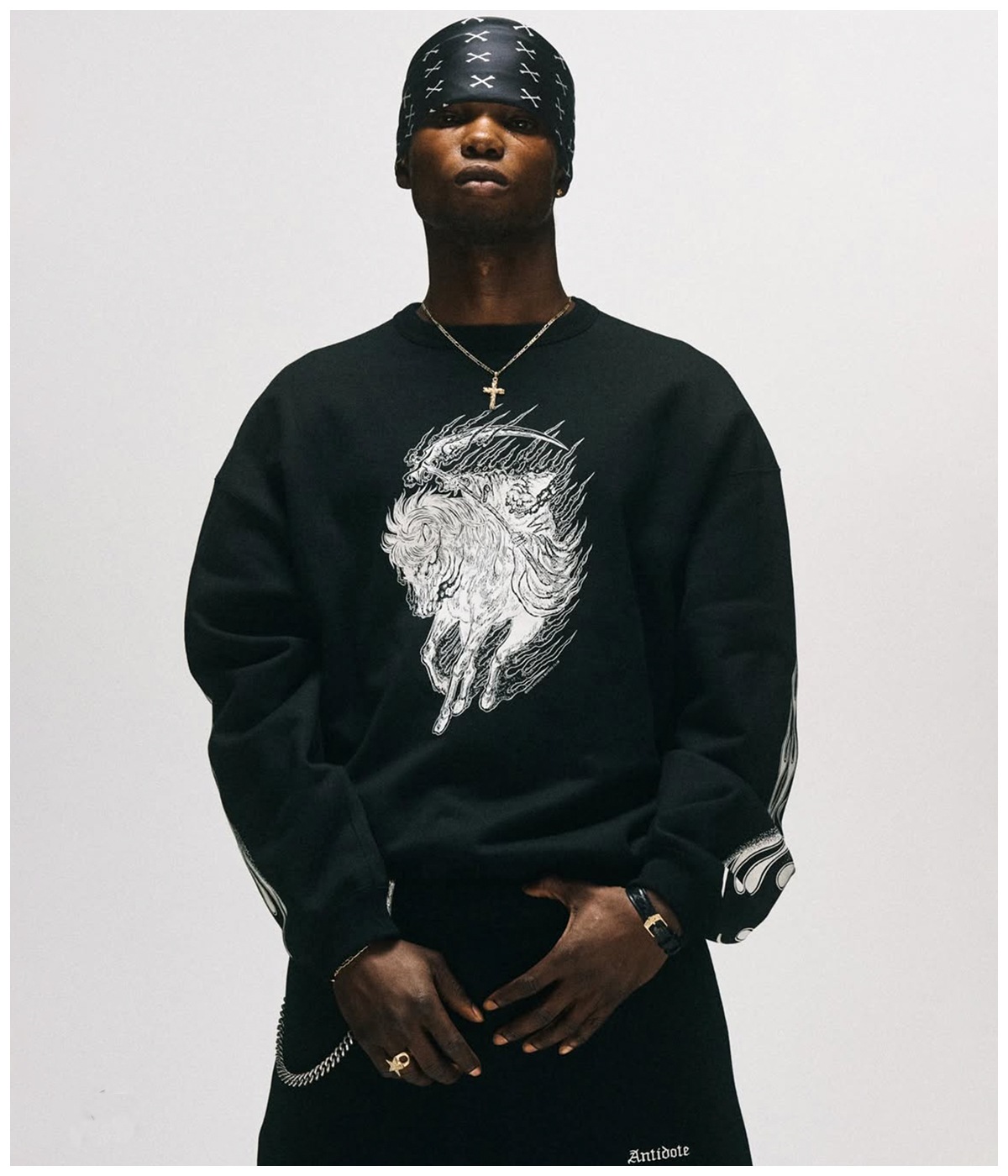 Pima Cotton L/S Tee (Reaper)【PURE BLACK】