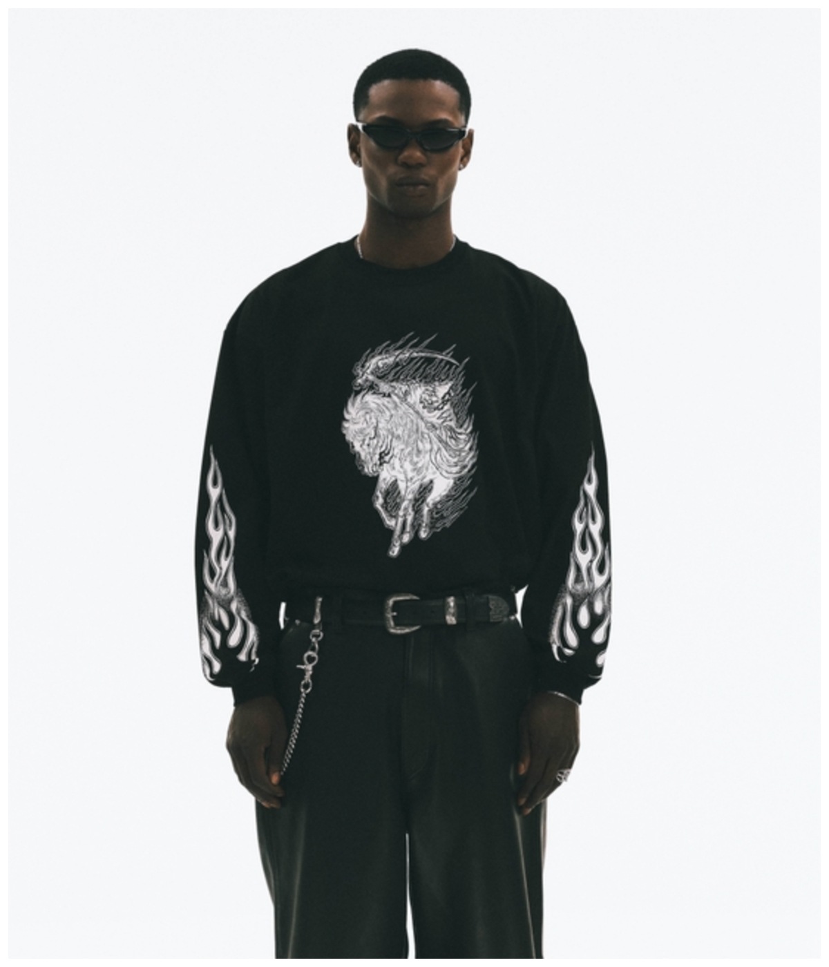 Pima Cotton L/S Tee (Reaper)【PURE BLACK】