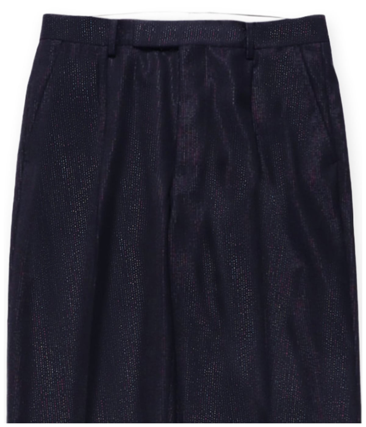 DORMEUIL / GLITTER PLEATED TROUSERS (TYPE-2)【NAVY】｜WACKO