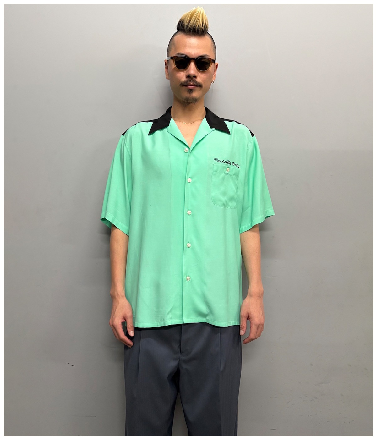 THE PHOENICIAN SCHEME / 50'S OPEN COLLAR SHIRT【MINT】｜WACKO