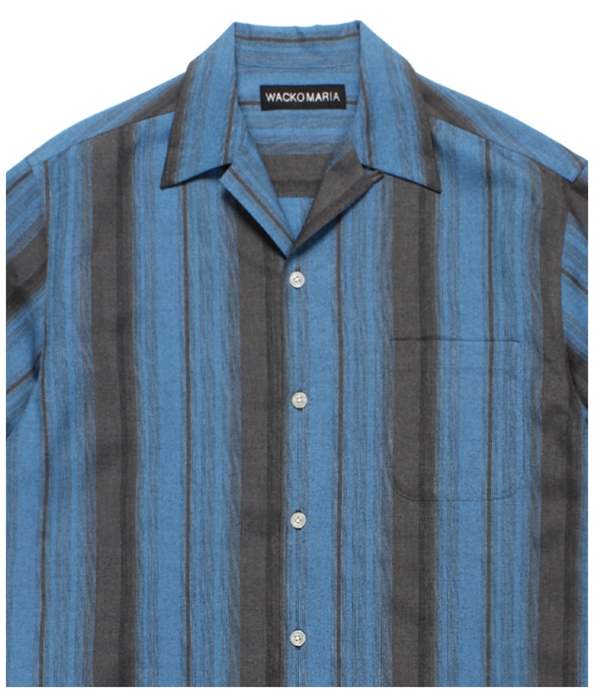 OMBRE STRIPED OPEN COLLAR SHIRT【BLUE】｜WACKO MARIA｜MELTING POT