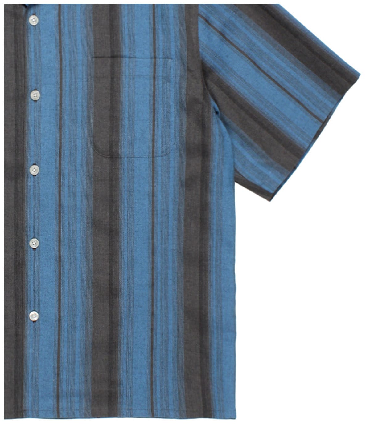 OMBRE STRIPED OPEN COLLAR SHIRT【BLUE】