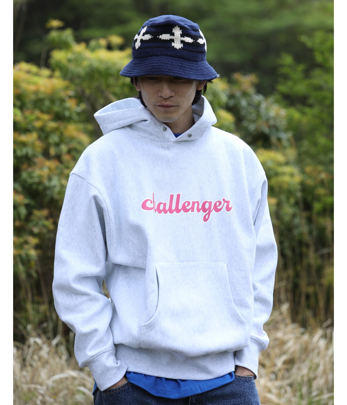 90'S LOGO HOODIE【GRAY】｜CHALLENGER｜MELTING POT（正規取扱店・通販）