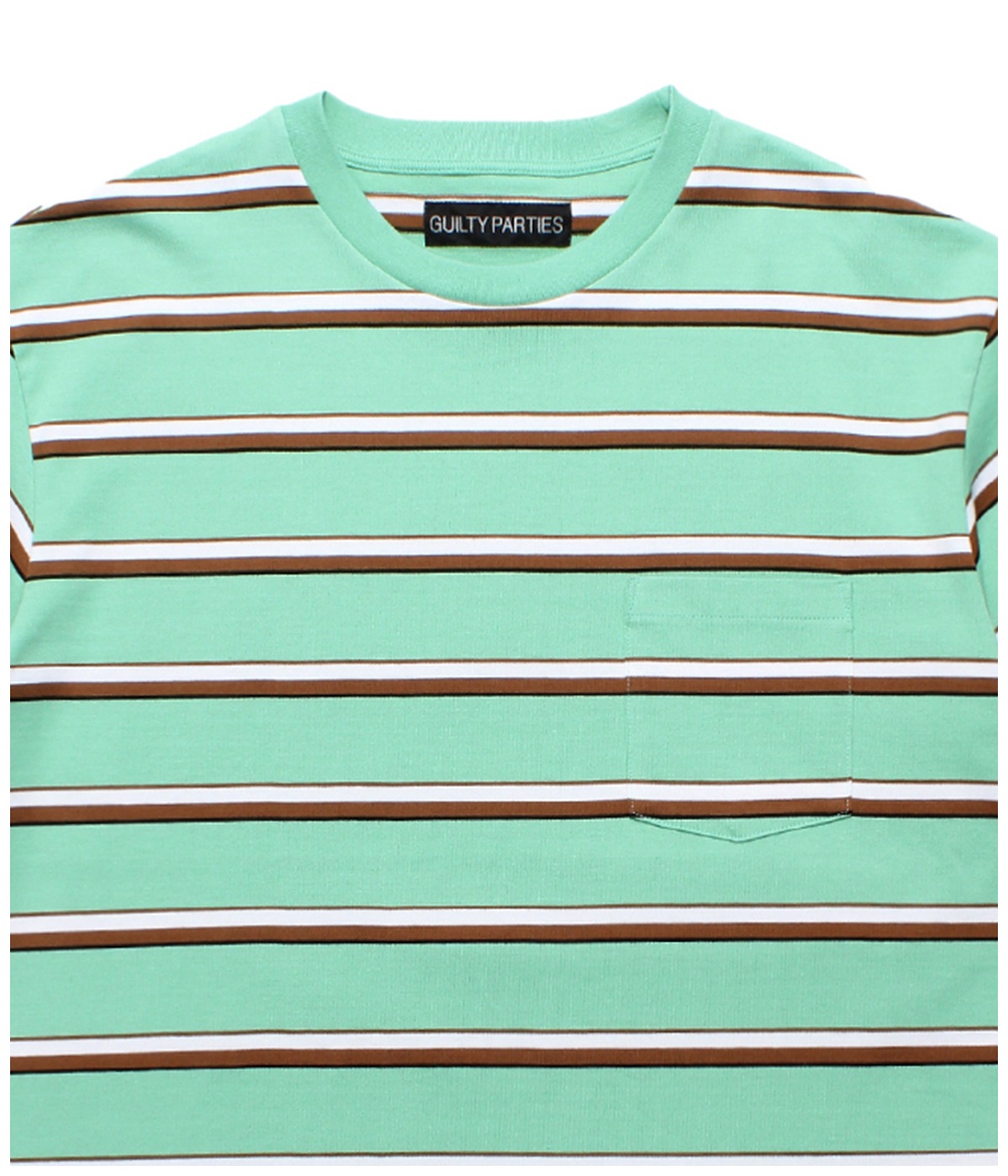 STRIPED CREW NECK T-SHIRT (TYPE-2)【GREEN】