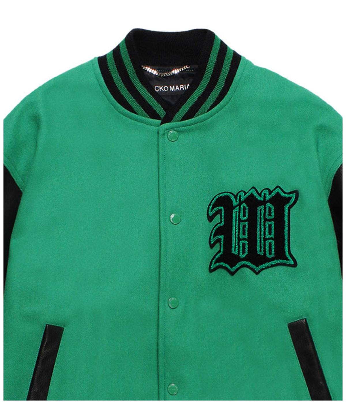 LEATHER VARSITY JACKET (TYPE-2)【GREEN】