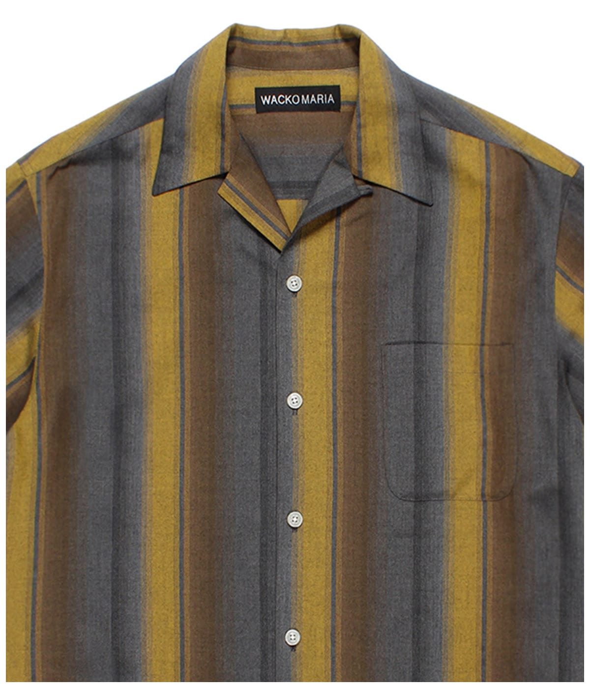 WACKO MARIA オンブレ ストライプ シャツ イエロー OMBRE STRIPED OPEN COLLAR SHIRT【YELLOW】｜WACKO MARIA｜MELTING