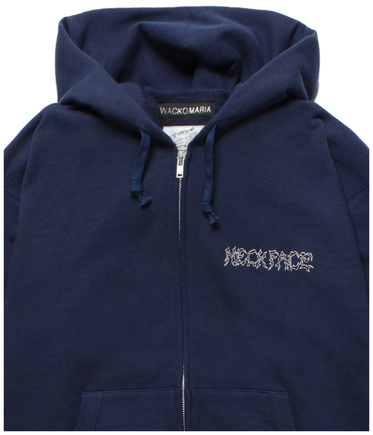 ワコマリア×NECK FACE ヘビーウェイトジップフーディー刺繍ロゴ NECK FACE / HEAVY WEIGHT FULL ZIP HOODED SWEAT SHIRT (TYPE-1