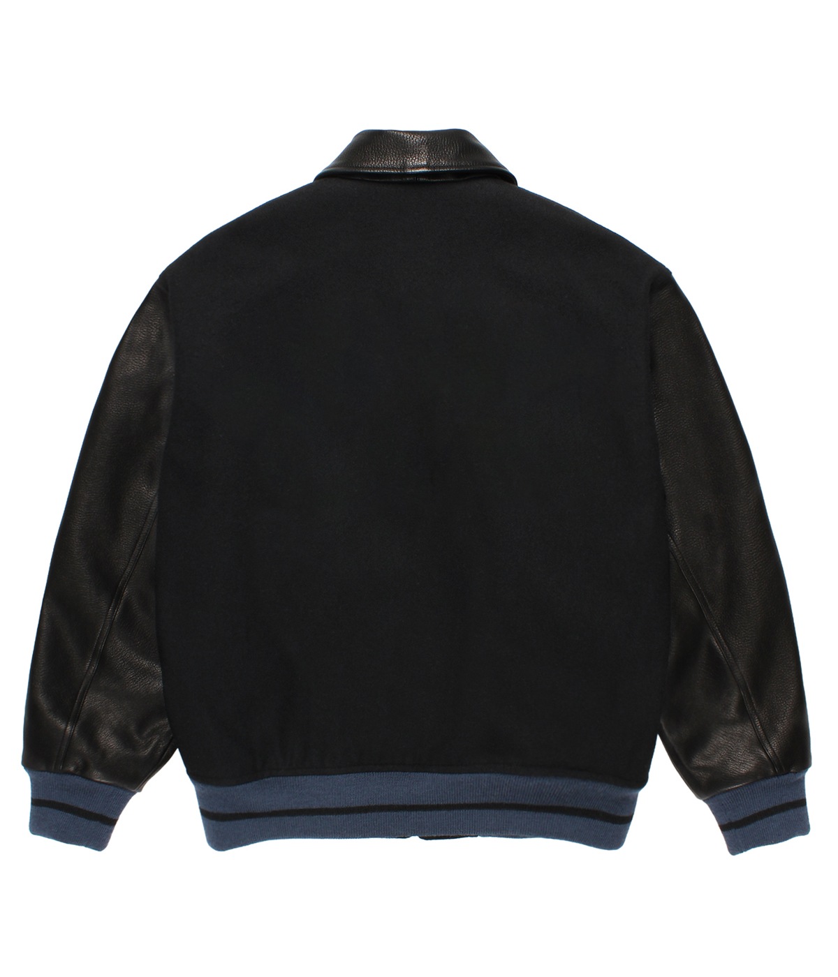 LEATHER VARSITY JACKET (TYPE-1)【BLACK】｜WACKO MARIA｜MELTING POT