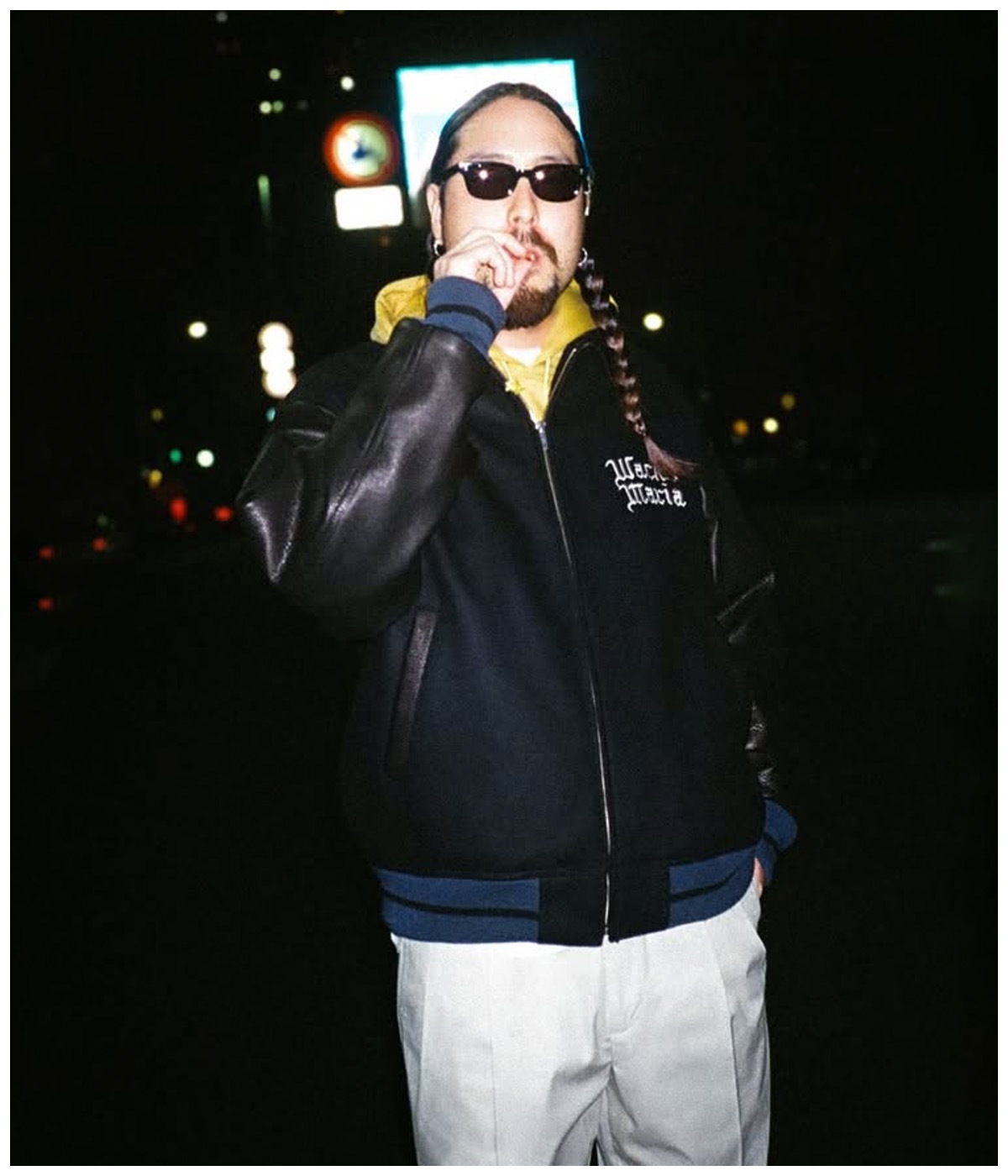 LEATHER VARSITY JACKET (TYPE-1)【BLACK】｜WACKO MARIA｜MELTING POT