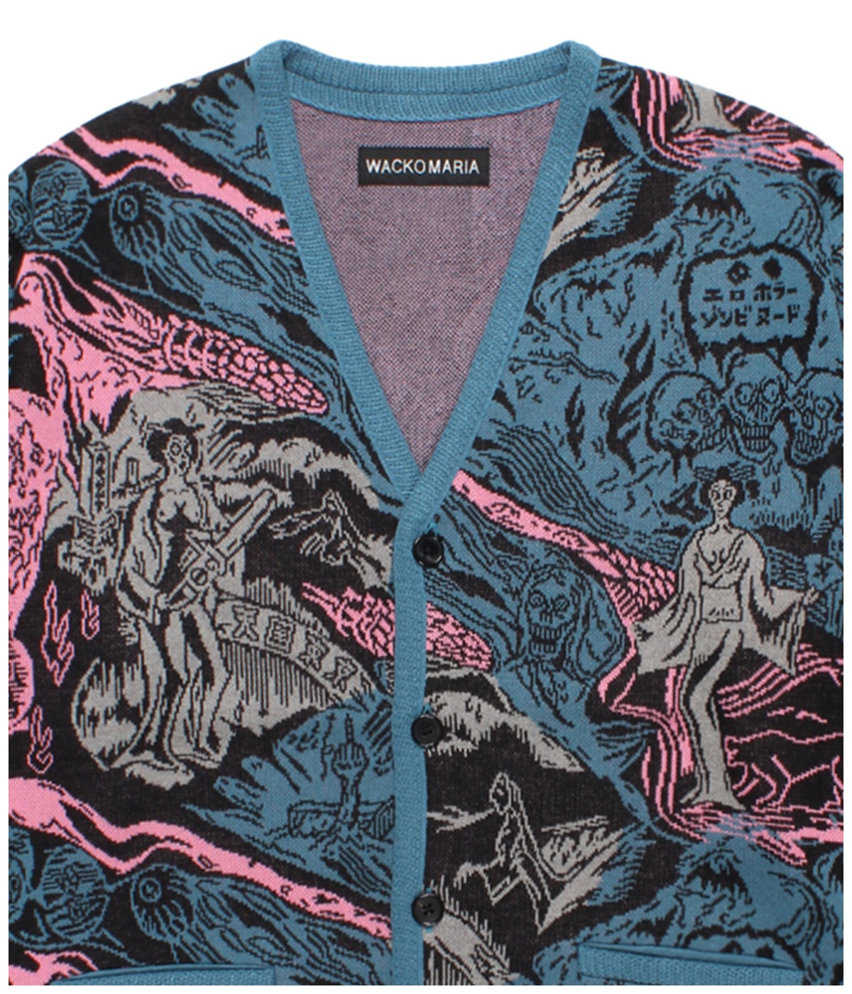 JACQUARD KNIT CARDIGAN【BLUE】｜WACKO MARIA｜MELTING POT（正規取扱