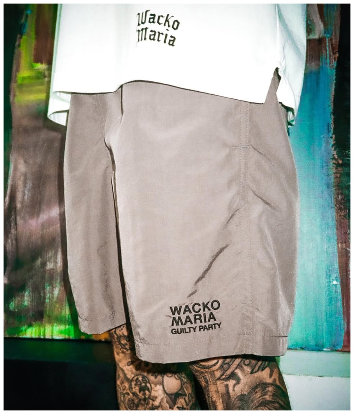 NYLON BOARD SHORTS (TYPE-1)【GRAY】 ｜WACKO MARIA｜MELTING POT