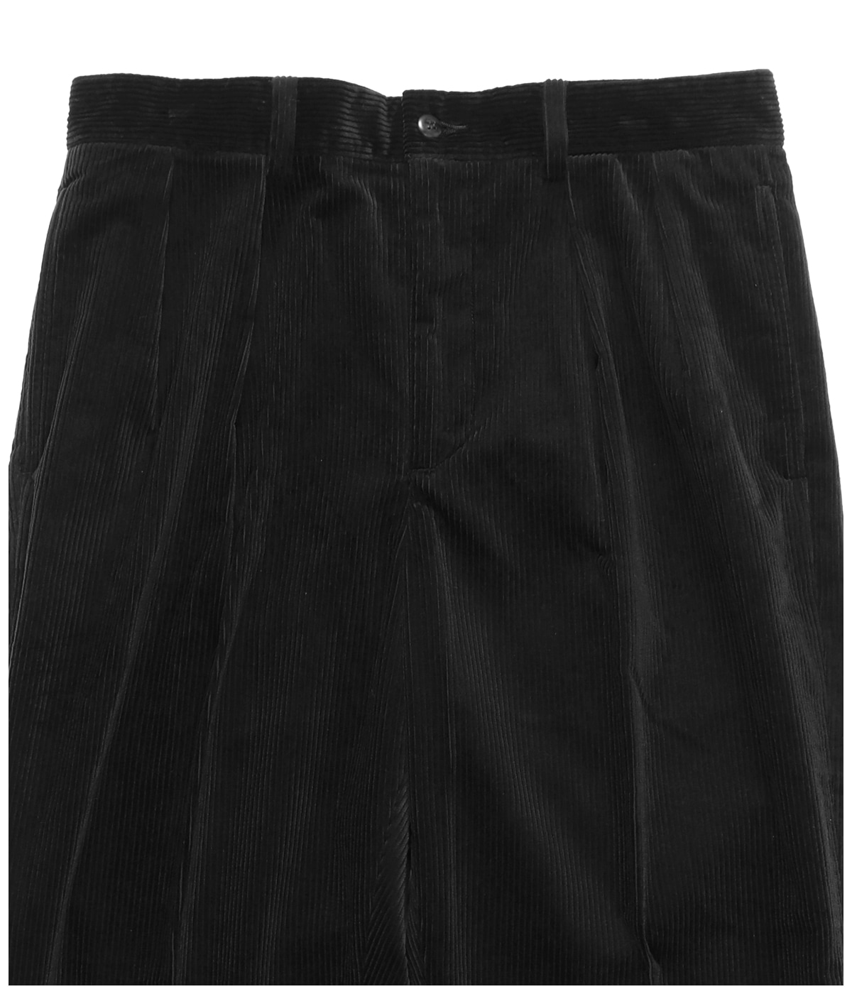 ワコマリア　DOUBLE PLEATED CORDUROY TROUSERS TIGHT / DOUBLE PLEATED CORDUROY TROUSERS (BLACK)