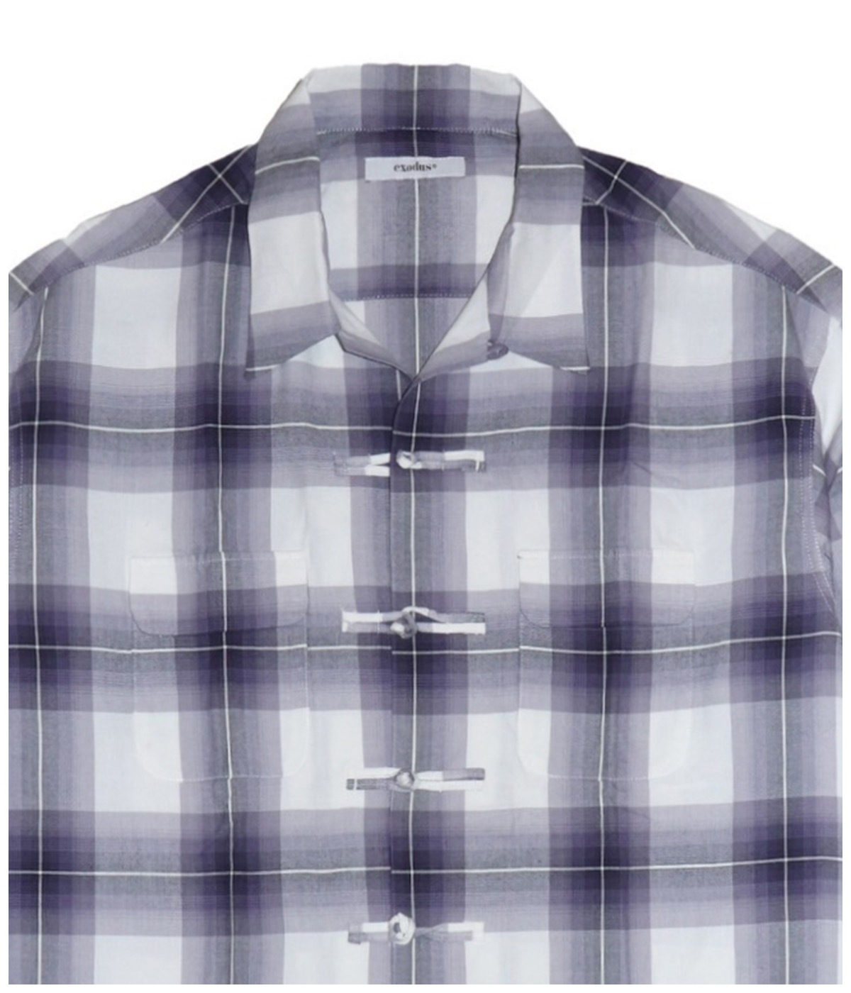 OMBRE CHECK ORIENTAL SHIRT【PURPLE】