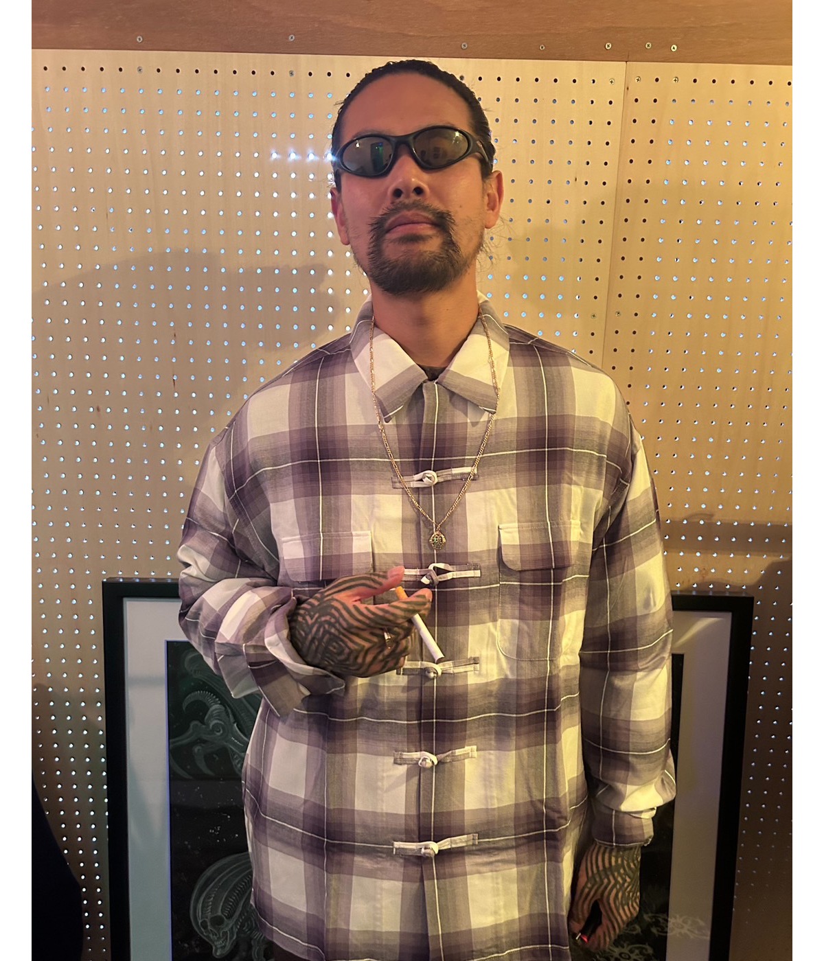 OMBRE CHECK ORIENTAL SHIRT【PURPLE】