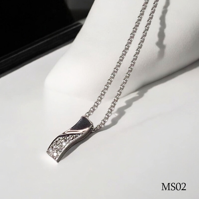 【MS02/K10WG】遺骨ペンダント・完全防水 メモリアルジュエリーMS02 10Kホワイトゴールド・ダイヤモンド7石 ＊チェーン別売選択式