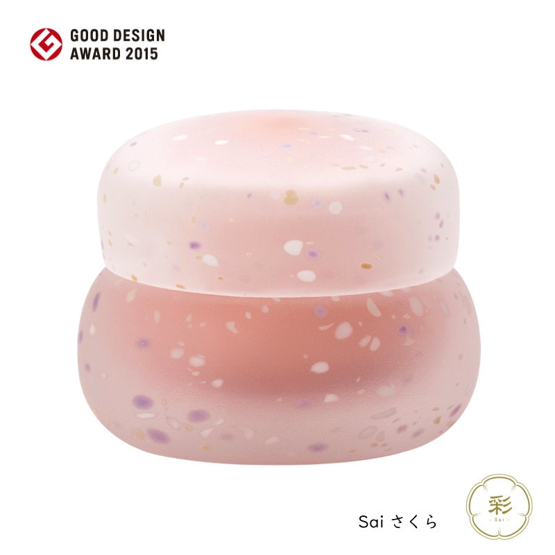 【グットデザイン賞】手元供養用デザイン骨壷　Sai 彩・サクラ  納骨袋付 桐箱入