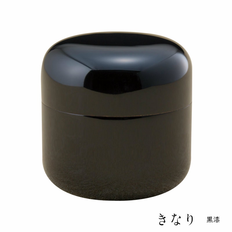 【ミニ骨壷】【手元供養】桜木大容量の本漆骨壷<br> 「きなりシリーズ」 黒漆 名入れ可
