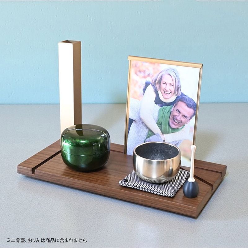 ミニ仏壇・ミニ骨壷用置台・手元供養用飾り台　ソウルステージプレッソ(ウォールナット)フォトタイプ